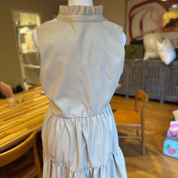 KARLIE Ivory Pleather Tier Sleeveless Dress (Size MEDIUM) - Picture 6 of 9